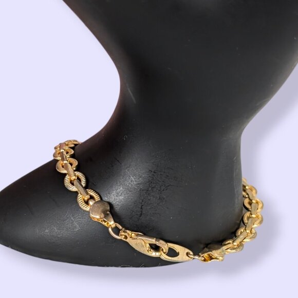 (2/$20) Textured Gold Tone Link Bracelet - Picture 4 of 5